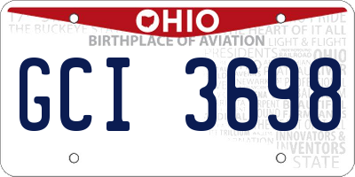 OH license plate GCI3698
