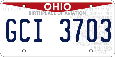 OH license plate GCI3703