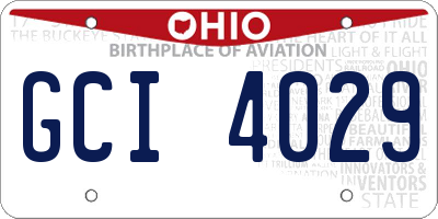 OH license plate GCI4029