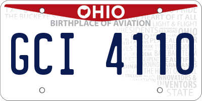 OH license plate GCI4110