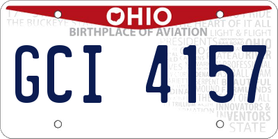 OH license plate GCI4157