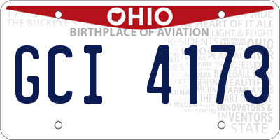 OH license plate GCI4173
