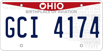 OH license plate GCI4174