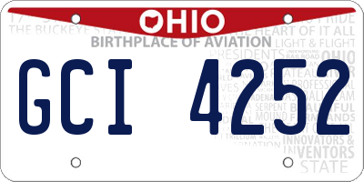 OH license plate GCI4252