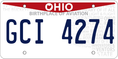 OH license plate GCI4274