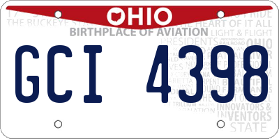OH license plate GCI4398
