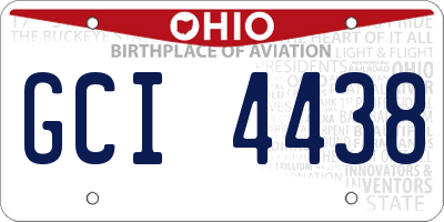 OH license plate GCI4438