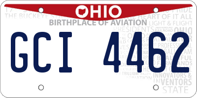 OH license plate GCI4462