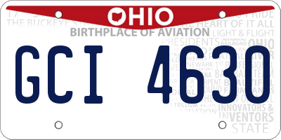 OH license plate GCI4630