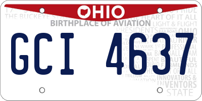 OH license plate GCI4637