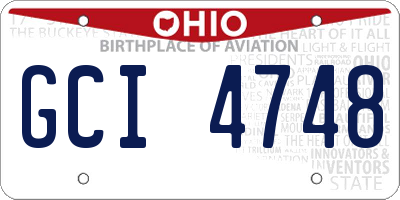 OH license plate GCI4748