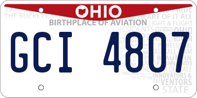 OH license plate GCI4807