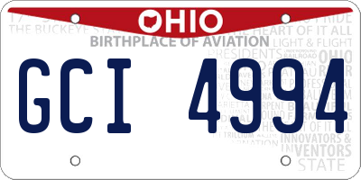 OH license plate GCI4994