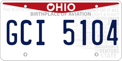 OH license plate GCI5104