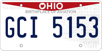 OH license plate GCI5153