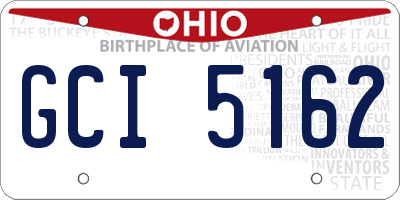 OH license plate GCI5162