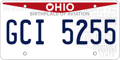OH license plate GCI5255