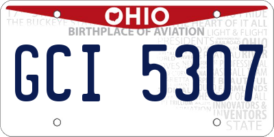 OH license plate GCI5307