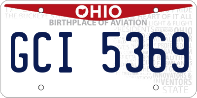 OH license plate GCI5369