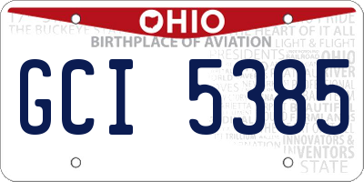 OH license plate GCI5385