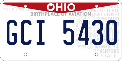 OH license plate GCI5430