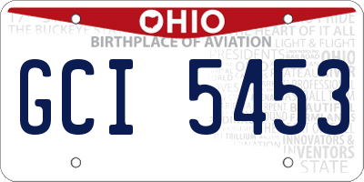 OH license plate GCI5453