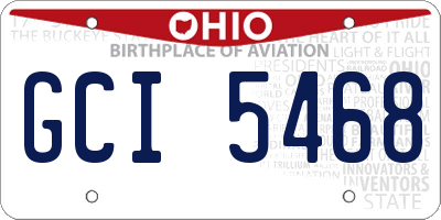 OH license plate GCI5468
