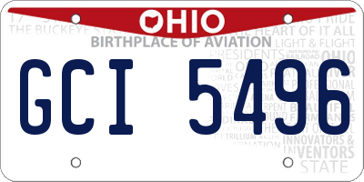 OH license plate GCI5496