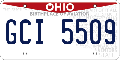OH license plate GCI5509