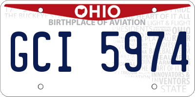 OH license plate GCI5974