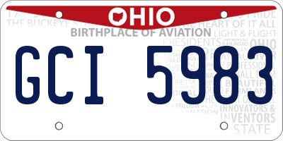 OH license plate GCI5983