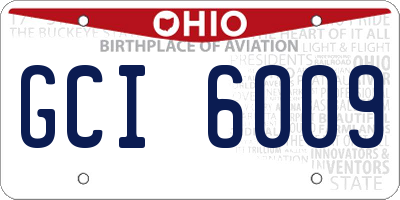 OH license plate GCI6009