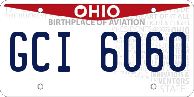 OH license plate GCI6060