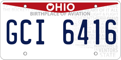 OH license plate GCI6416