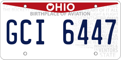 OH license plate GCI6447