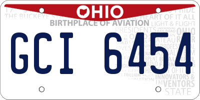 OH license plate GCI6454