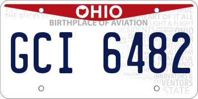 OH license plate GCI6482