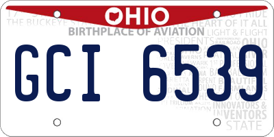 OH license plate GCI6539