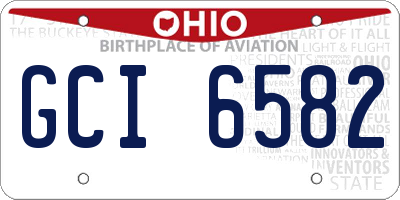 OH license plate GCI6582