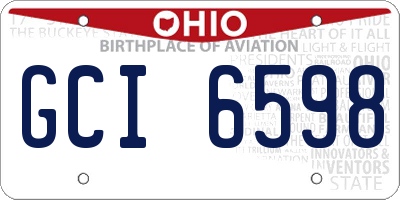 OH license plate GCI6598