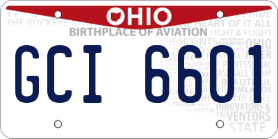 OH license plate GCI6601