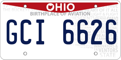 OH license plate GCI6626