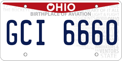 OH license plate GCI6660
