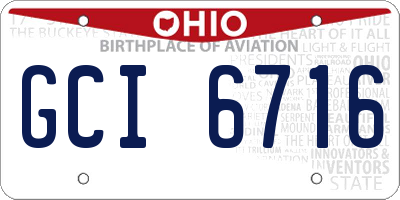 OH license plate GCI6716