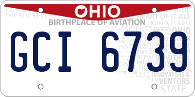 OH license plate GCI6739