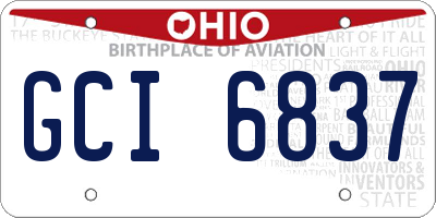 OH license plate GCI6837