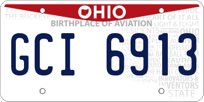OH license plate GCI6913