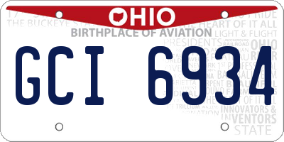 OH license plate GCI6934