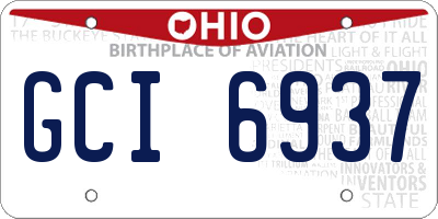 OH license plate GCI6937