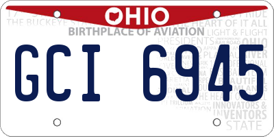 OH license plate GCI6945